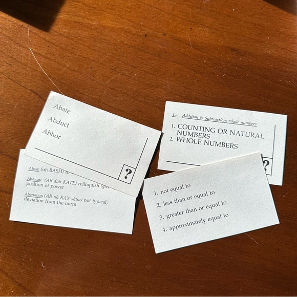 Exambusters New SAT Study Cards - Arithmetic, Algebra I, Geometry and Vocabulary - Picture 2 of 6